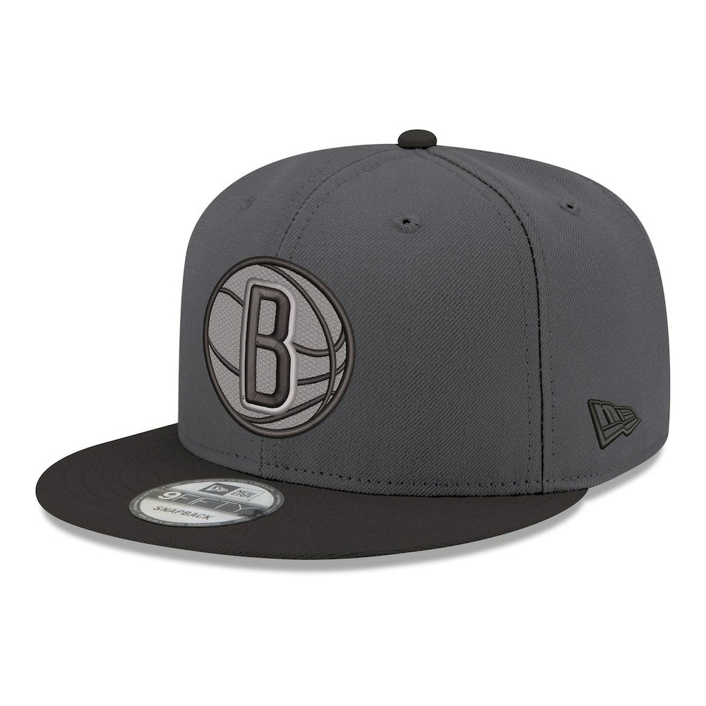 Brooklyn Nets Logo 2-Tone 9FIFTY Snapback Hat Gray/Black | New Era for sale