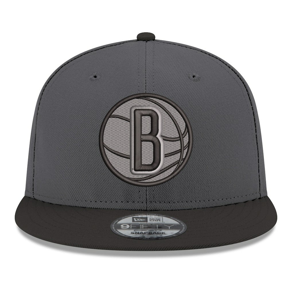 Brooklyn Nets Logo 2-Tone 9FIFTY Snapback Hat Gray/Black | New Era for sale