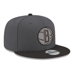 Brooklyn Nets Logo 2-Tone 9FIFTY Snapback Hat Gray/Black | New Era for sale