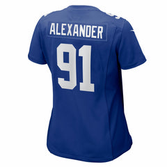 Nike Darius Alexander New York Giants Women's Team Game Jersey Royal