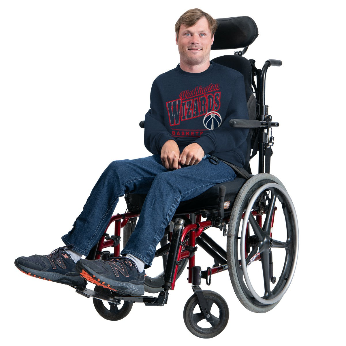Washington Wizards G-III Sports by Carl Banks Adaptive Headliner Fleece Crewneck Sweatshirt Navy