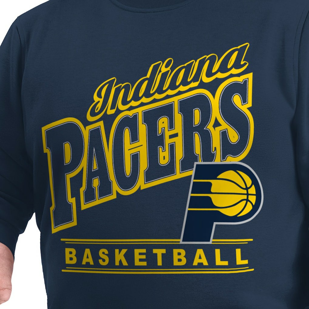 Indiana Pacers G-III Sports by Carl Banks Adaptive Headliner Fleece Crewneck Sweatshirt Navy