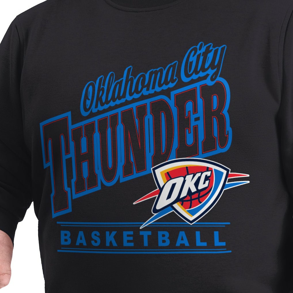 Oklahoma City Thunder G-III Sports by Carl Banks Adaptive Headliner Fleece Crewneck Sweatshirt Black