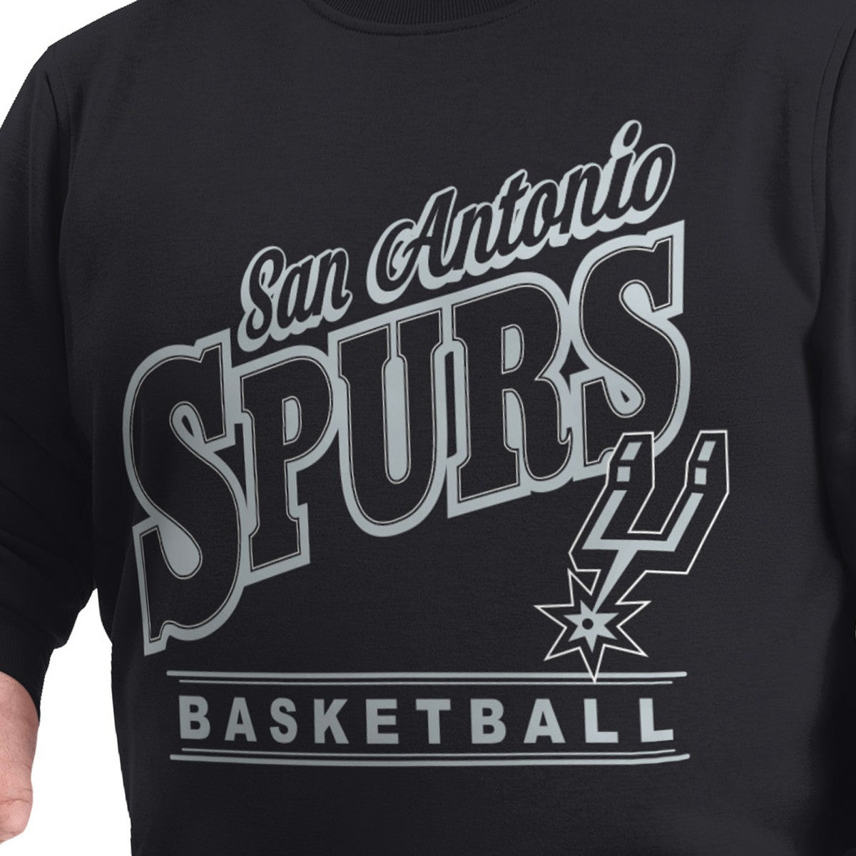 San Antonio Spurs G-III Sports by Carl Banks Adaptive Headliner Fleece Crewneck Sweatshirt Black