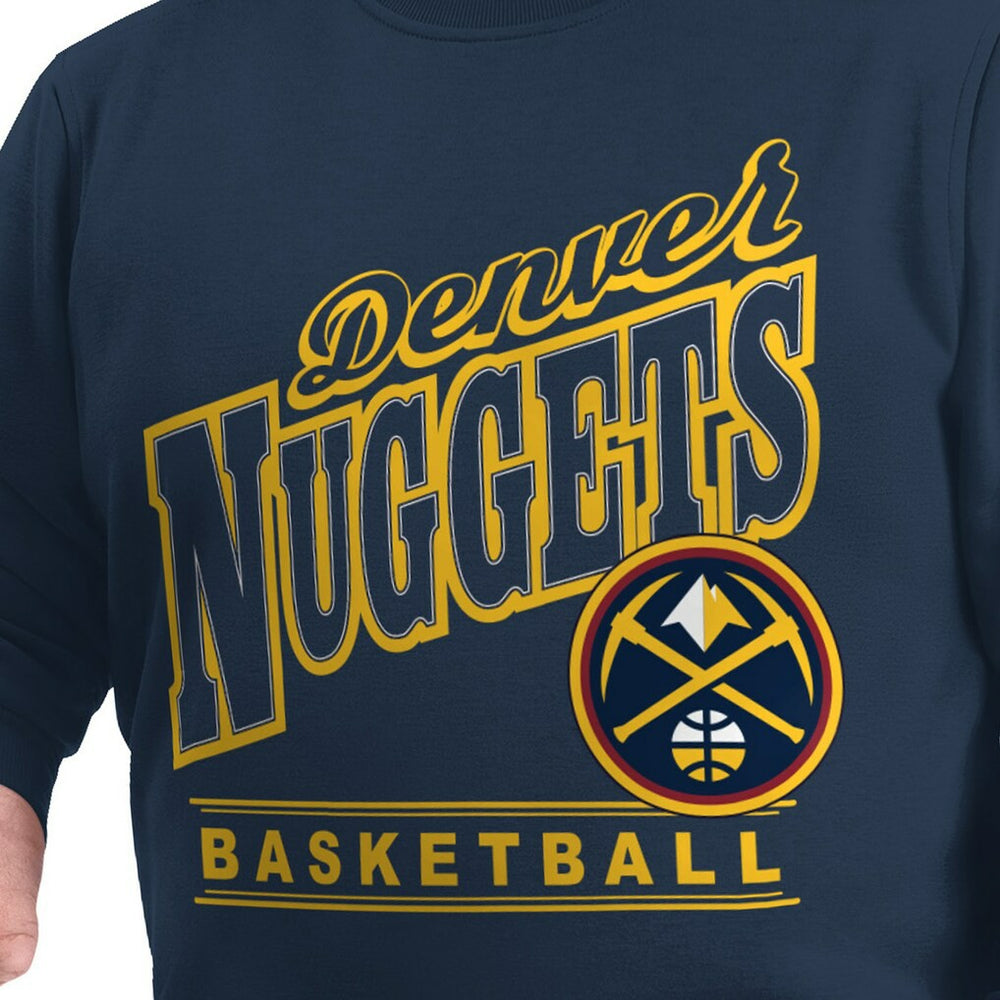 Denver Nuggets G-III Sports by Carl Banks Adaptive Headliner Fleece Crewneck Sweatshirt Navy