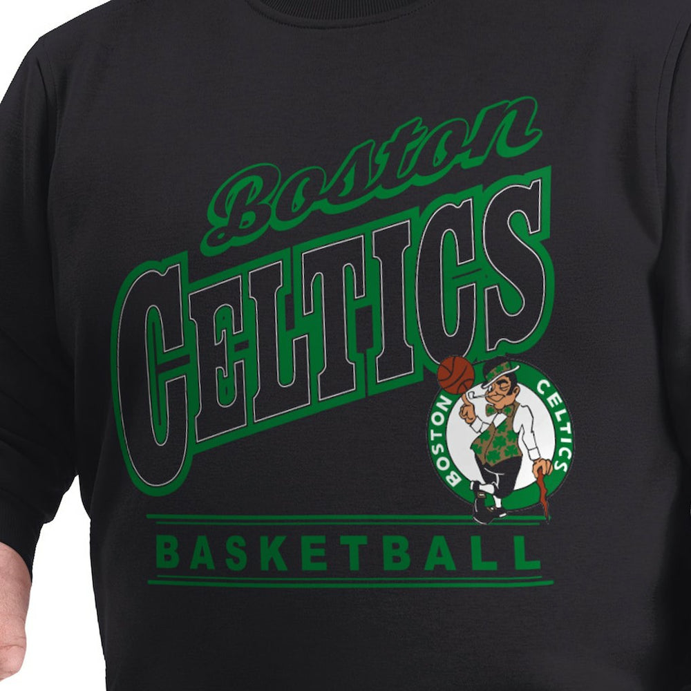 Boston Celtics G-III Sports by Carl Banks Adaptive Headliner Fleece Crewneck Sweatshirt Black