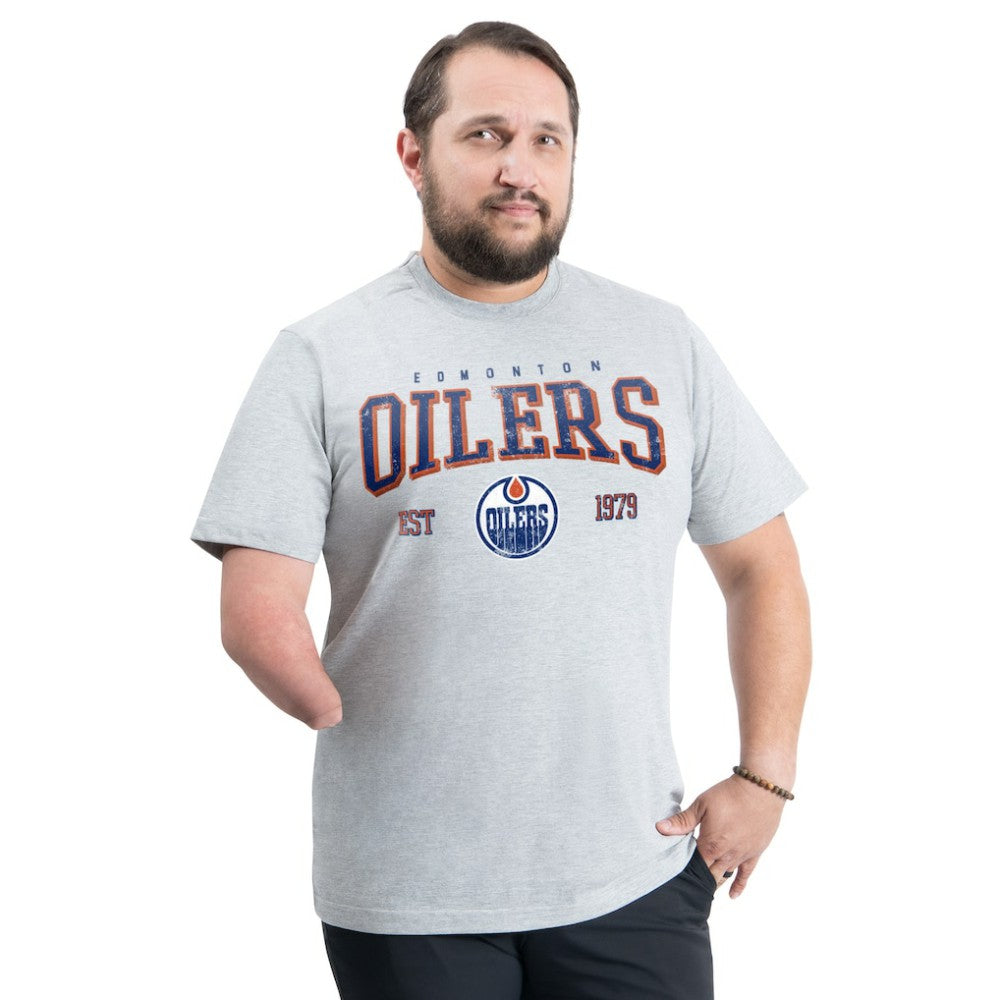 Edmonton Oilers G-III Sports by Carl Banks Adaptive Classic Team Graphic T-Shirt - Gray - NHL 203456429
