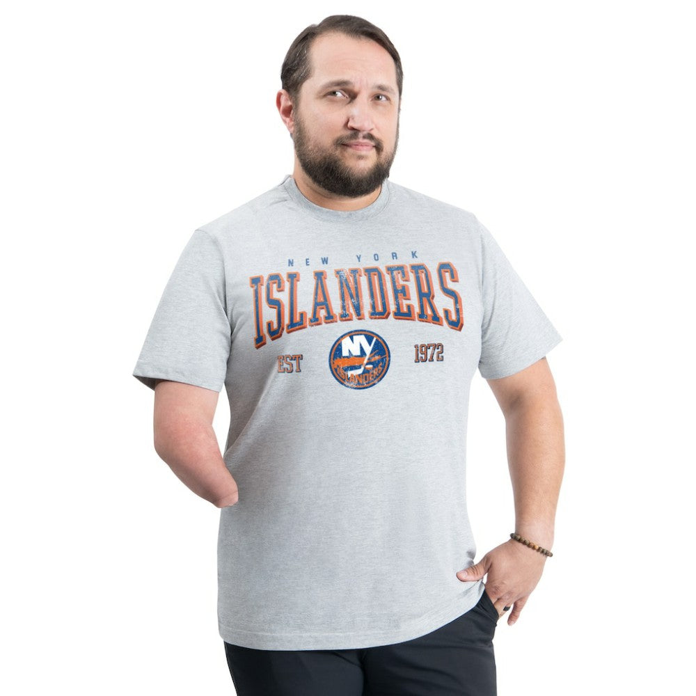 New York Islanders G-III Sports by Carl Banks Adaptive Classic Team Graphic T-Shirt - Gray - NHL 203456438
