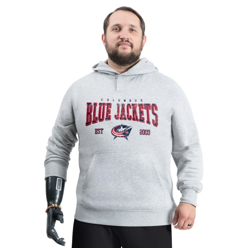 Columbus Blue Jackets G-III Sports by Carl Banks Adaptive Classic Team Spirit Fleece Hoodie - Gray - NHL 203456440