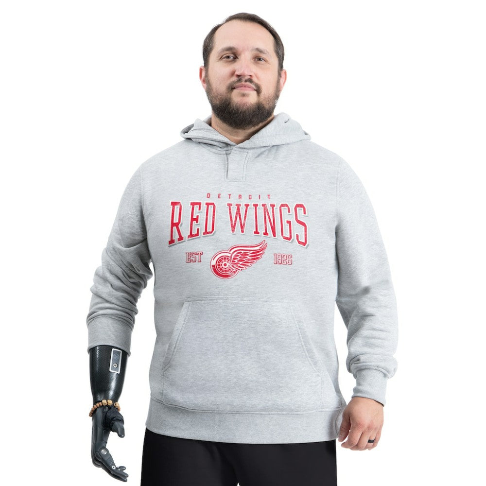 Detroit Red Wings G-III Sports by Carl Banks Adaptive Classic Team Spirit Fleece Hoodie - Gray - NHL 203456443