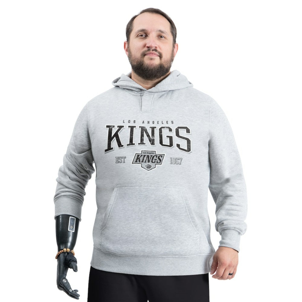 Los Angeles Kings G-III Sports by Carl Banks Adaptive Classic Team Spirit Fleece Hoodie - Gray - NHL 203456445