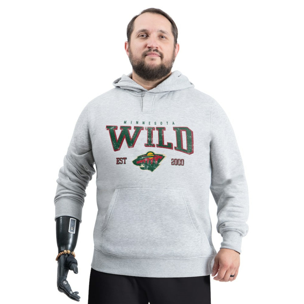 Minnesota Wild G-III Sports by Carl Banks Adaptive Classic Team Spirit Fleece Hoodie - Gray - NHL 203456446