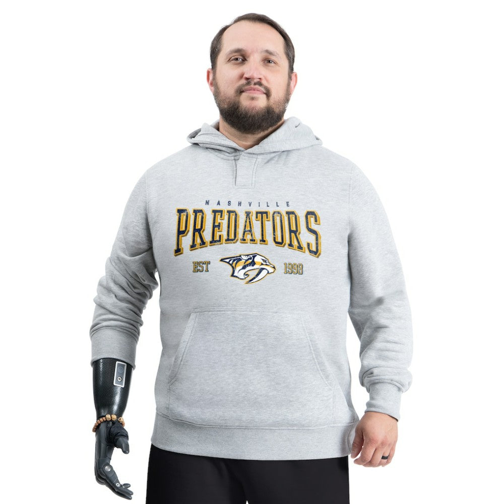 Nashville Predators G-III Sports by Carl Banks Adaptive Classic Team Spirit Fleece Hoodie - Gray - NHL 203456447