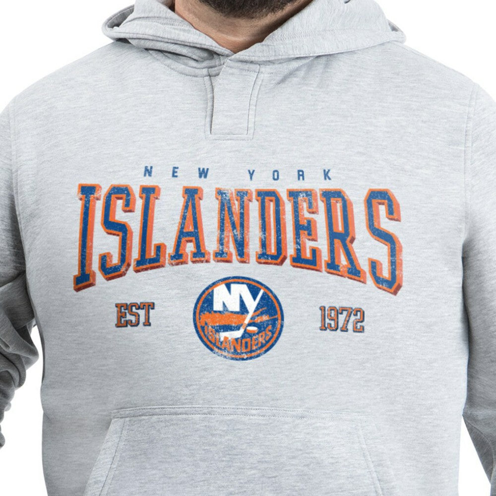 New York Islanders G-III Sports by Carl Banks Adaptive Classic Team Spirit Fleece Hoodie - Gray - NHL 203456449