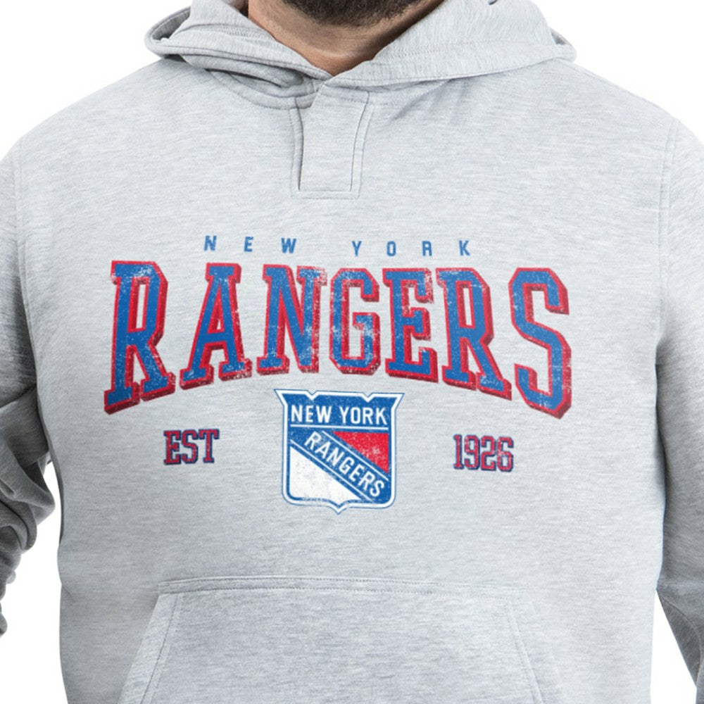 New York Rangers G-III Sports by Carl Banks Adaptive Classic Team Spirit Fleece Hoodie - Gray - NHL 203456450