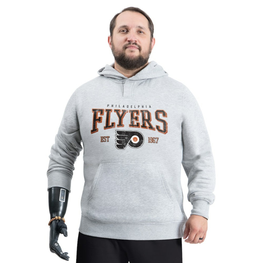 Philadelphia Flyers G-III Sports by Carl Banks Adaptive Classic Team Spirit Fleece Hoodie - Gray - NHL 203456451