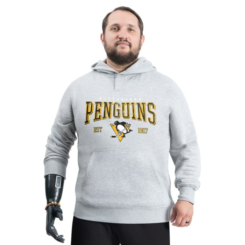 Pittsburgh Penguins G-III Sports by Carl Banks Adaptive Classic Team Spirit Fleece Hoodie - Gray - NHL 203456454