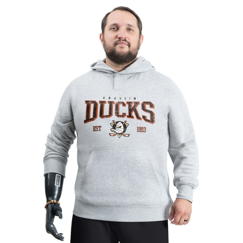 Anaheim Ducks G-III Sports by Carl Banks Adaptive Classic Team Spirit Fleece Hoodie - Gray - NHL 203456455