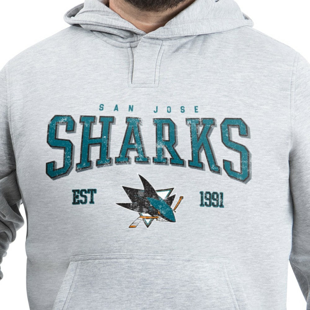 San Jose Sharks G-III Sports by Carl Banks Adaptive Classic Team Spirit Fleece Hoodie - Gray - NHL 203456456