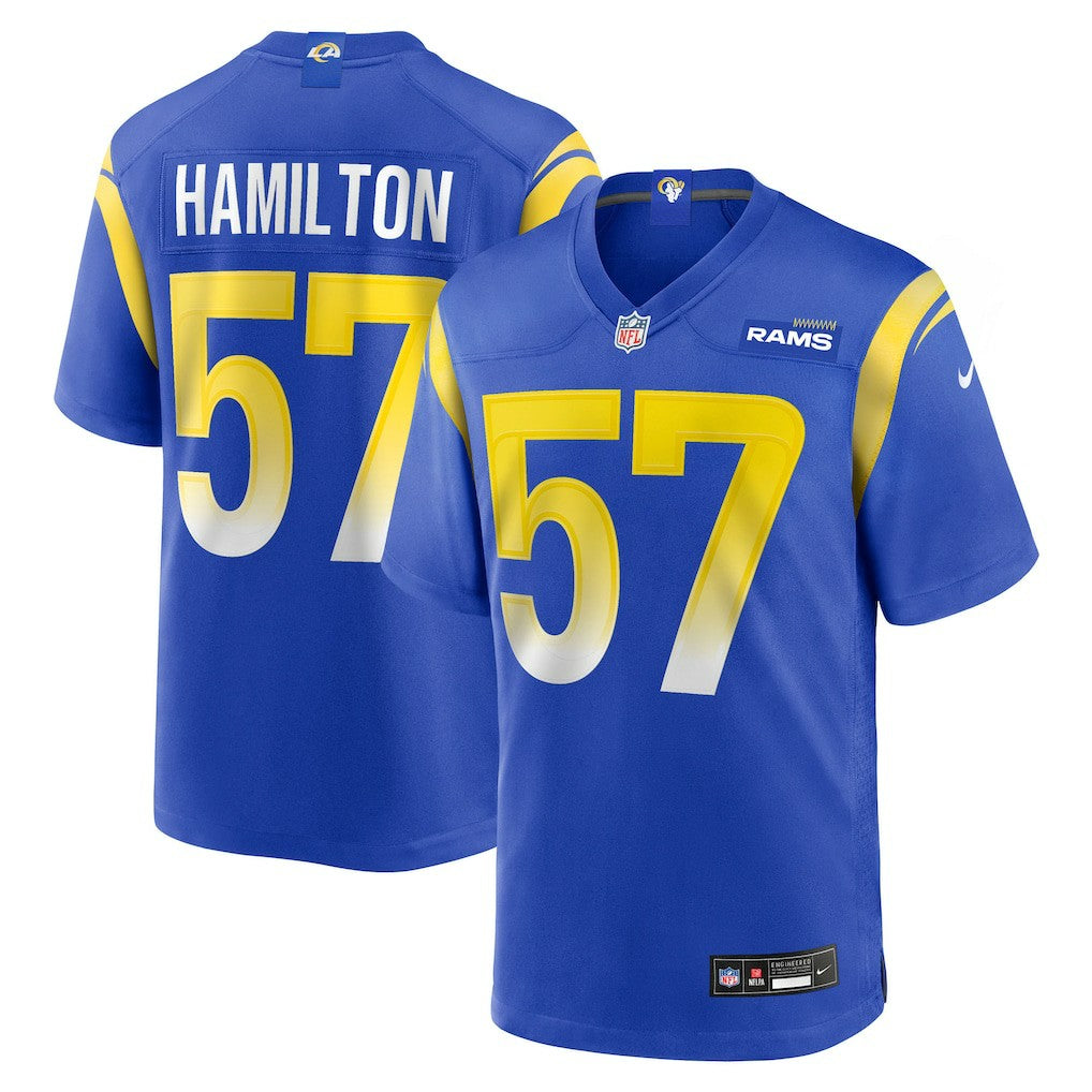Nike Ty Hamilton Los Angeles Rams Team Game Jersey Royal