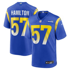 Nike Ty Hamilton Los Angeles Rams Team Game Jersey Royal