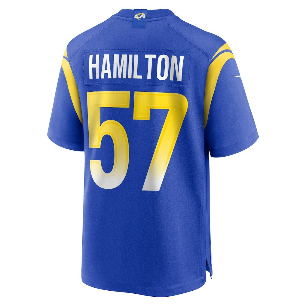 Nike Ty Hamilton Los Angeles Rams Team Game Jersey Royal