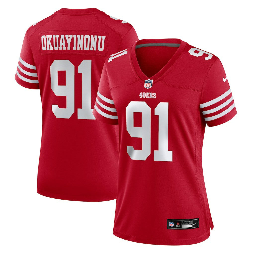 Nike Sam Okuayinonu San Francisco 49ers Women's Team Game Jersey Scarlet