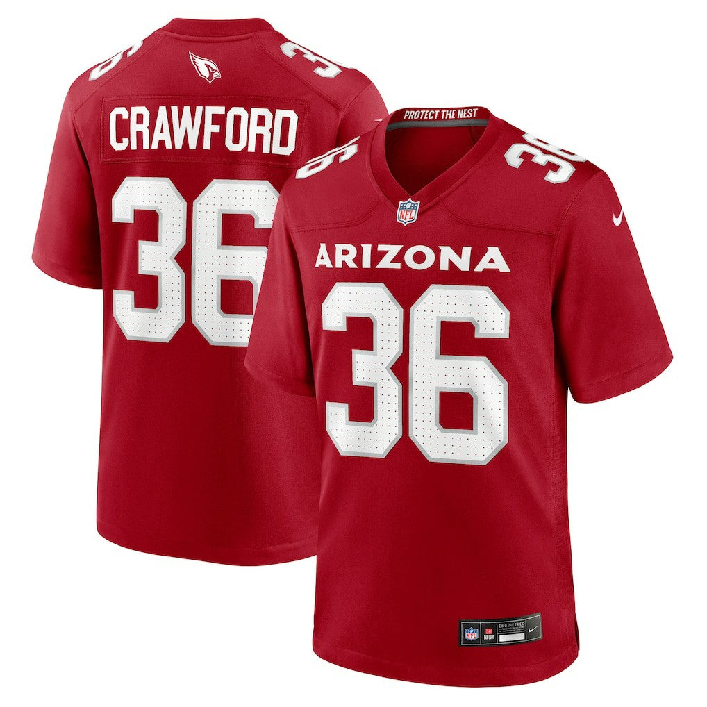 Nike Kitan Crawford Arizona Cardinals Team Game Jersey Cardinal