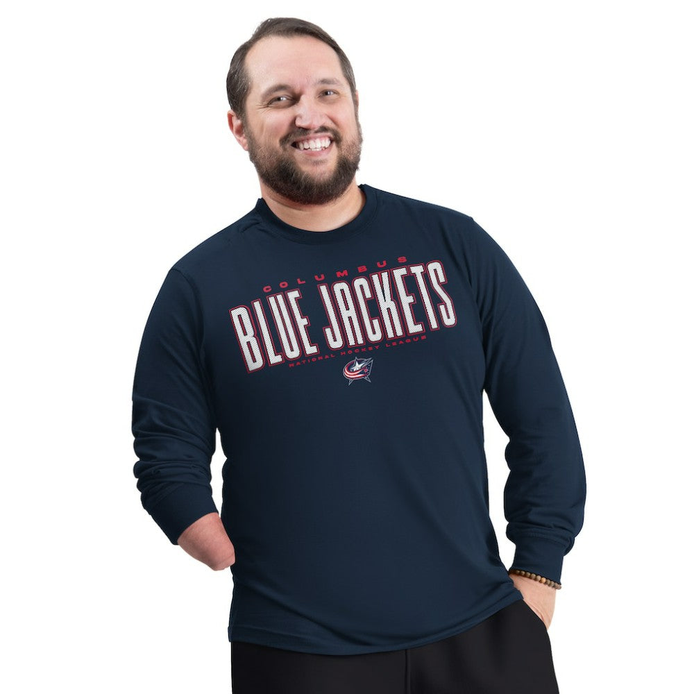 Columbus Blue Jackets G-III Sports by Carl Banks Adaptive Mesh Effect Long Sleeve T-Shirt - Navy - NHL 203456830