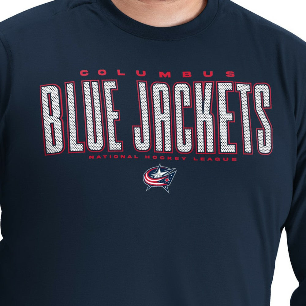 Columbus Blue Jackets G-III Sports by Carl Banks Adaptive Mesh Effect Long Sleeve T-Shirt - Navy - NHL 203456830