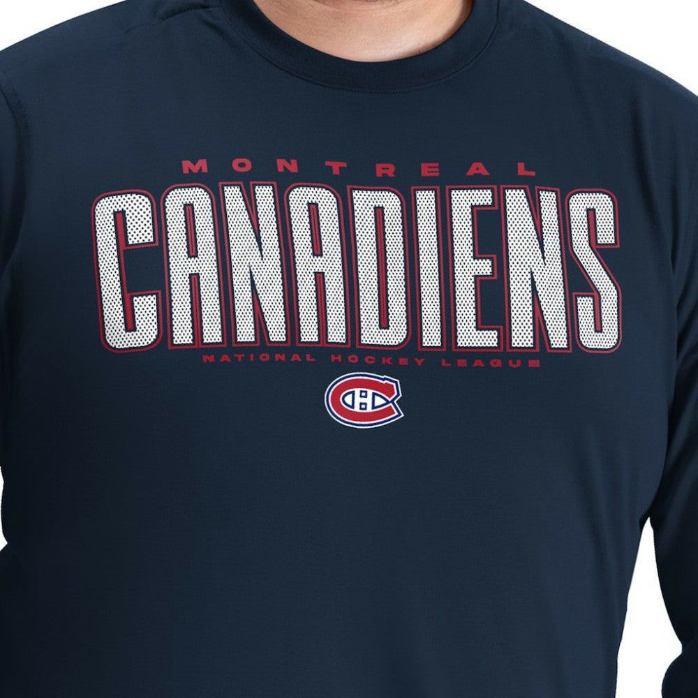 Montreal Canadiens G-III Sports by Carl Banks Adaptive Mesh Effect Long Sleeve T-Shirt - Navy - NHL 203456832