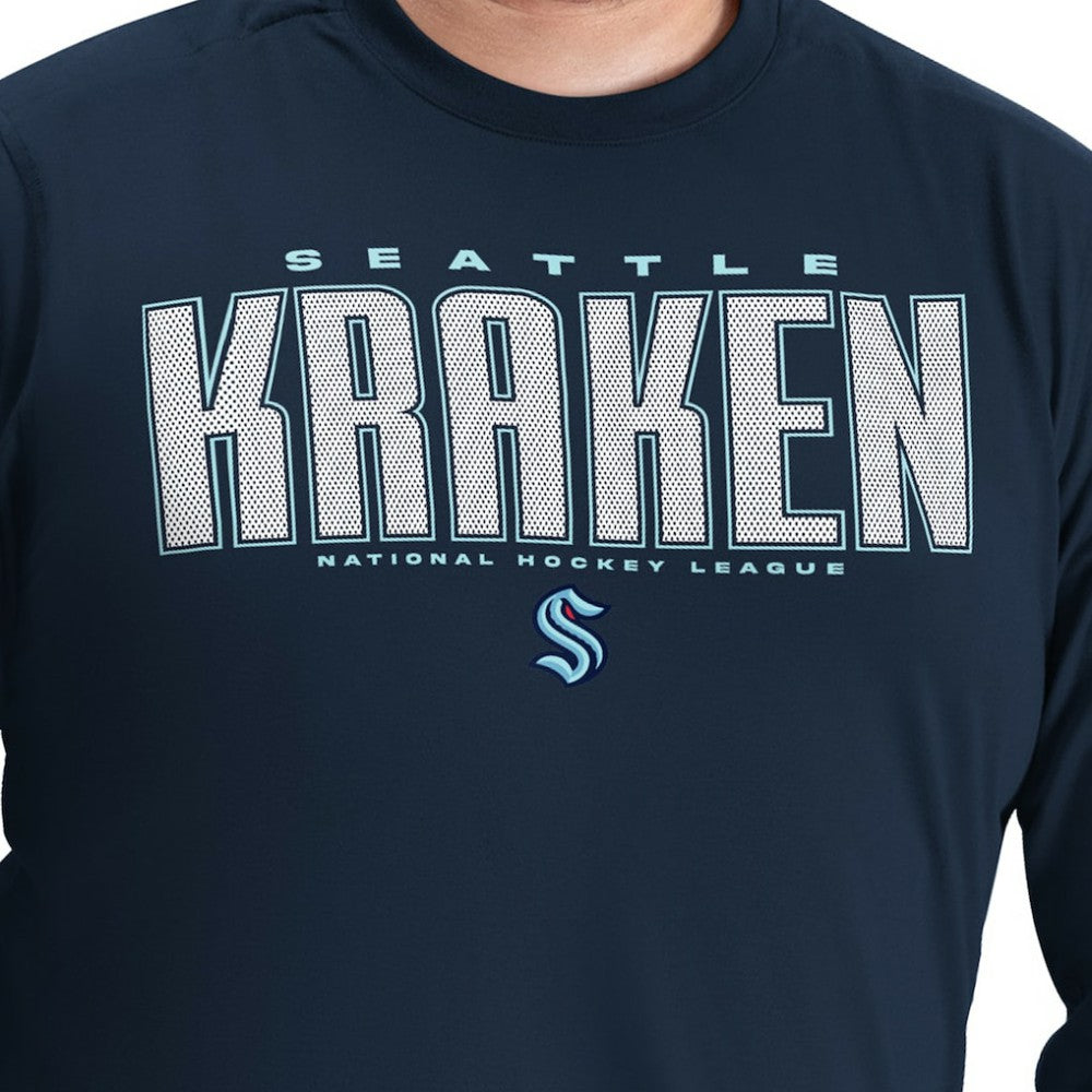 Seattle Kraken G-III Sports by Carl Banks Adaptive Mesh Effect Long Sleeve T-Shirt - Deep Sea Blue - NHL 203456834