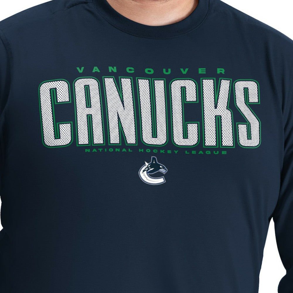 Vancouver Canucks G-III Sports by Carl Banks Adaptive Mesh Effect Long Sleeve T-Shirt - Blue - NHL 203456837