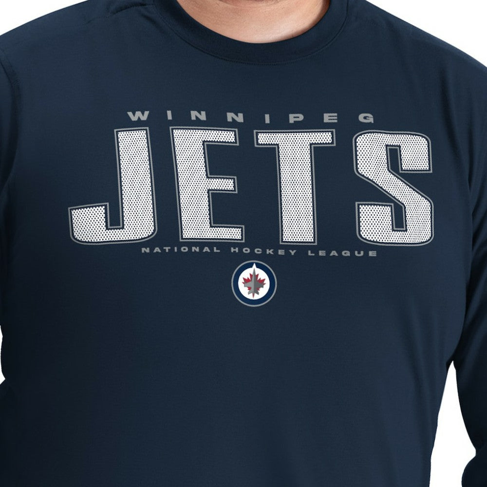 Winnipeg Jets G-III Sports by Carl Banks Adaptive Mesh Effect Long Sleeve T-Shirt - Navy - NHL 203456838