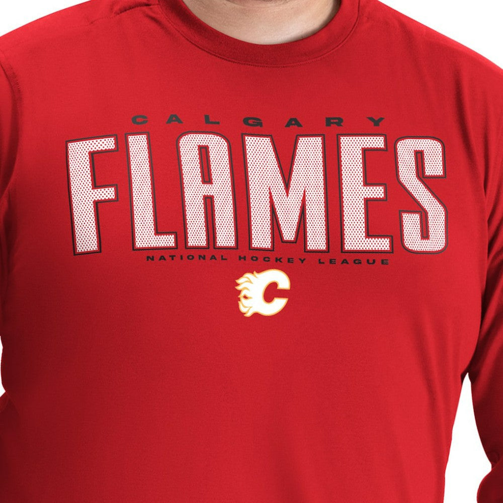 Calgary Flames G-III Sports by Carl Banks Adaptive Mesh Effect Long Sleeve T-Shirt - Red - NHL 203456839