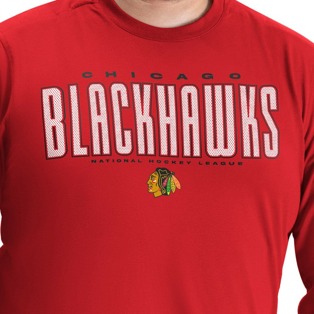 Chicago Blackhawks G-III Sports by Carl Banks Adaptive Mesh Effect Long Sleeve T-Shirt - Red - NHL 203456841