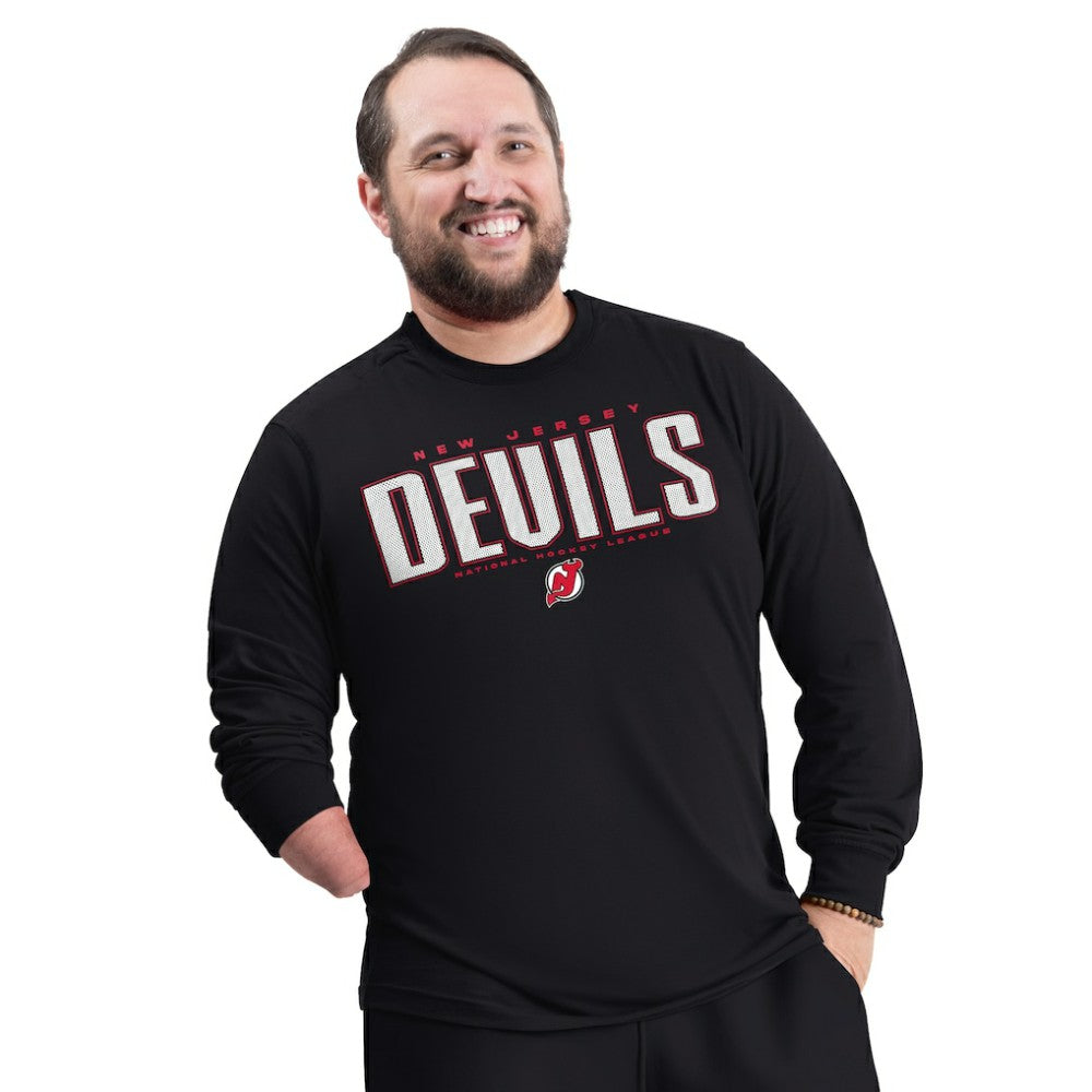 New Jersey Devils G-III Sports by Carl Banks Adaptive Mesh Effect Long Sleeve T-Shirt - Black - NHL 203456846
