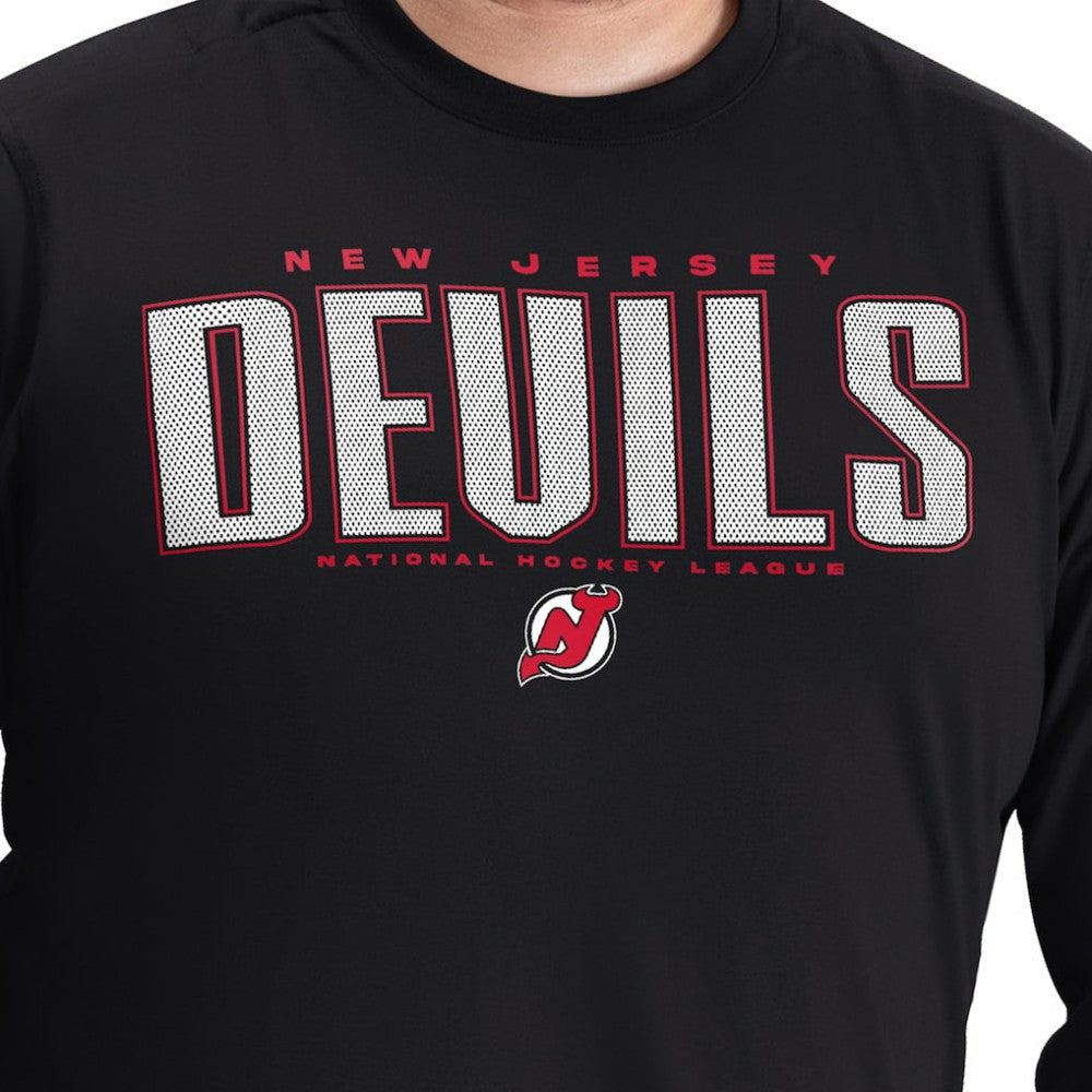 New Jersey Devils G-III Sports by Carl Banks Adaptive Mesh Effect Long Sleeve T-Shirt - Black - NHL 203456846