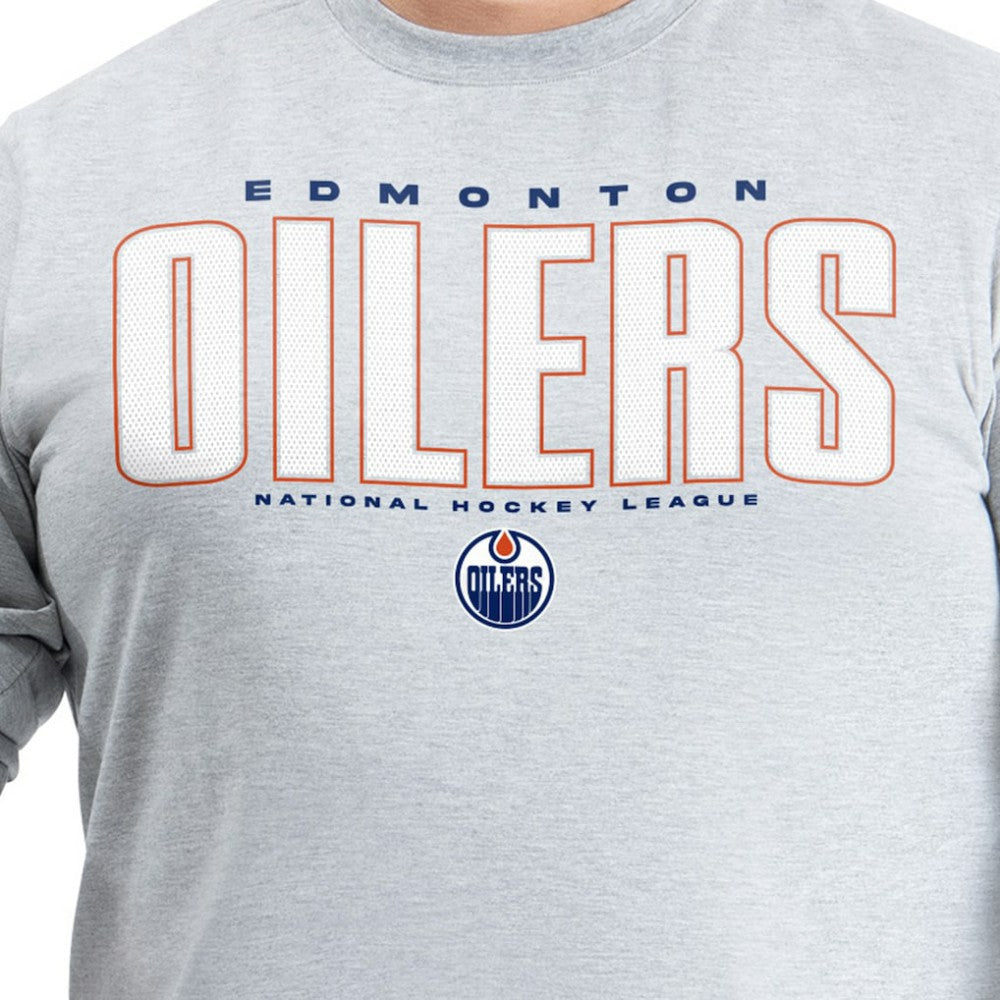 Edmonton Oilers G-III Sports by Carl Banks Adaptive Mesh Effect Long Sleeve T-Shirt - Gray - NHL 203456849