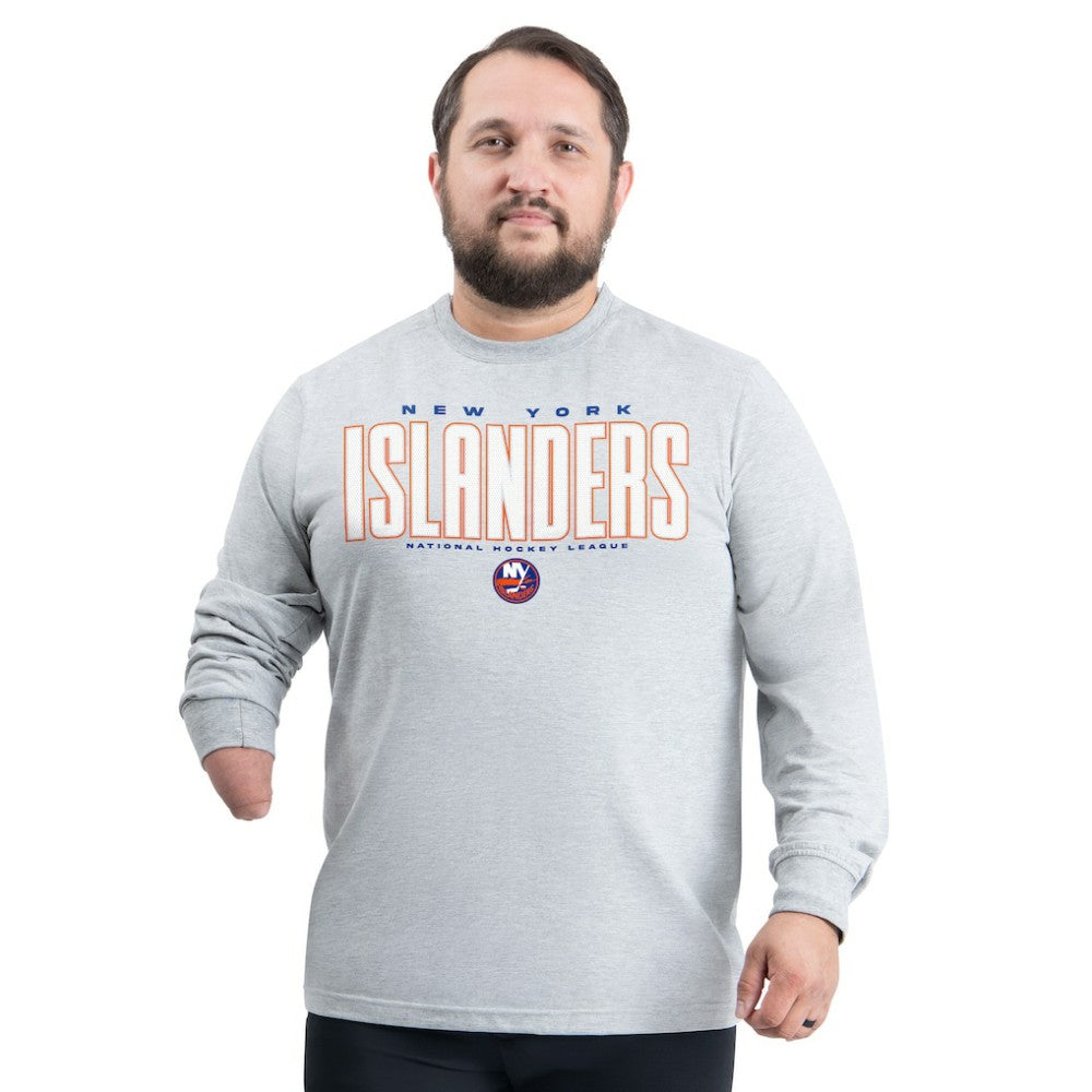 New York Islanders G-III Sports by Carl Banks Adaptive Mesh Effect Long Sleeve T-Shirt - Gray - NHL 203456851