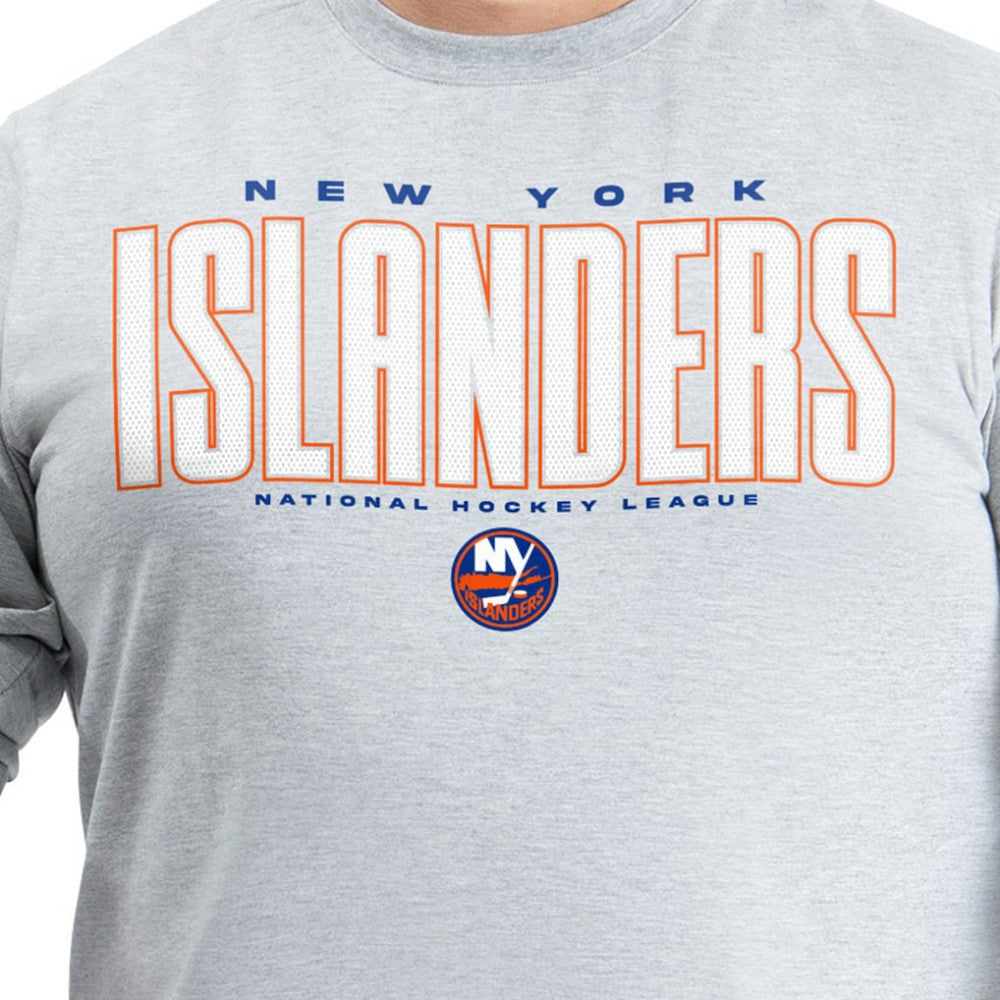 New York Islanders G-III Sports by Carl Banks Adaptive Mesh Effect Long Sleeve T-Shirt - Gray - NHL 203456851