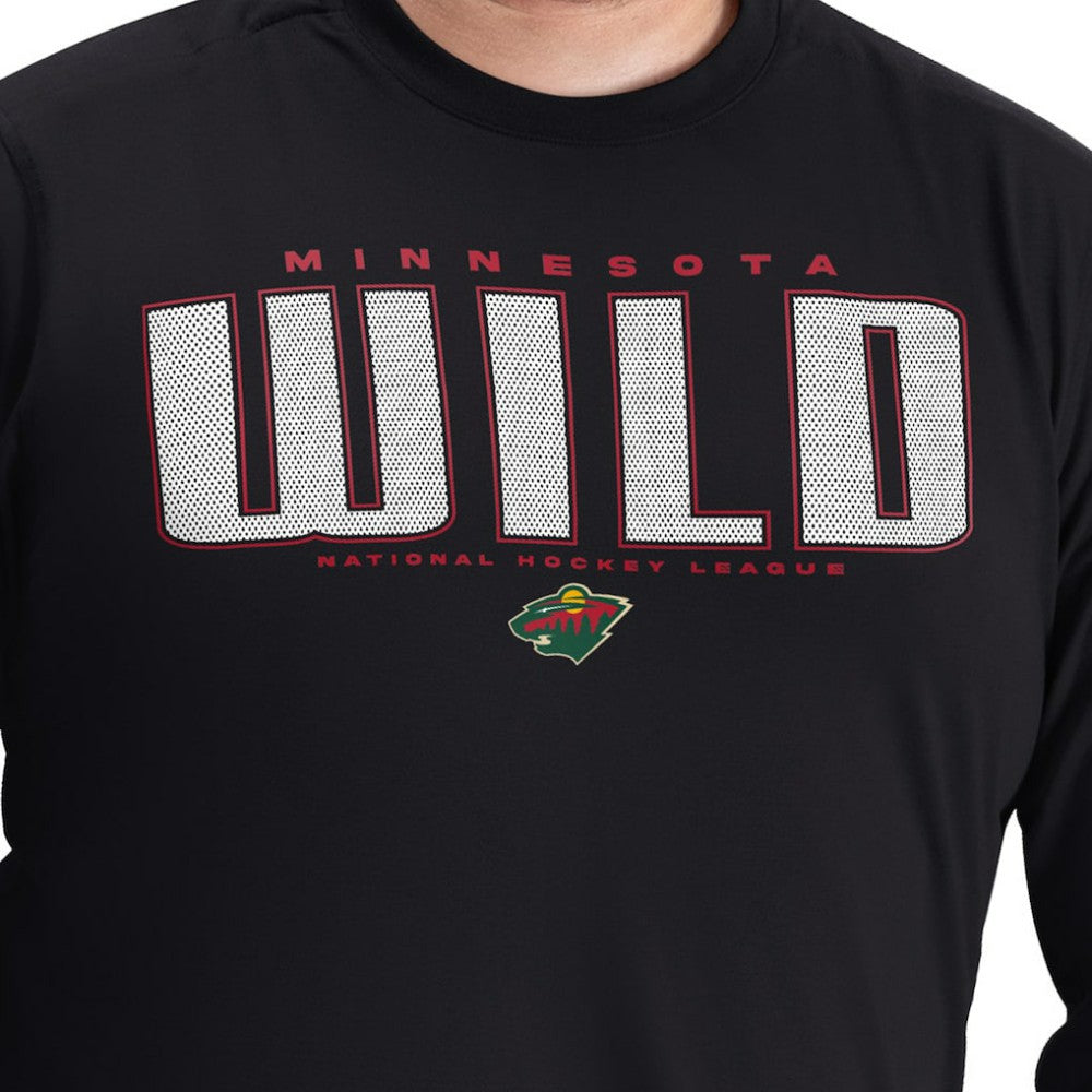 Minnesota Wild G-III Sports by Carl Banks Adaptive Mesh Effect Long Sleeve T-Shirt - Black - NHL 203456855