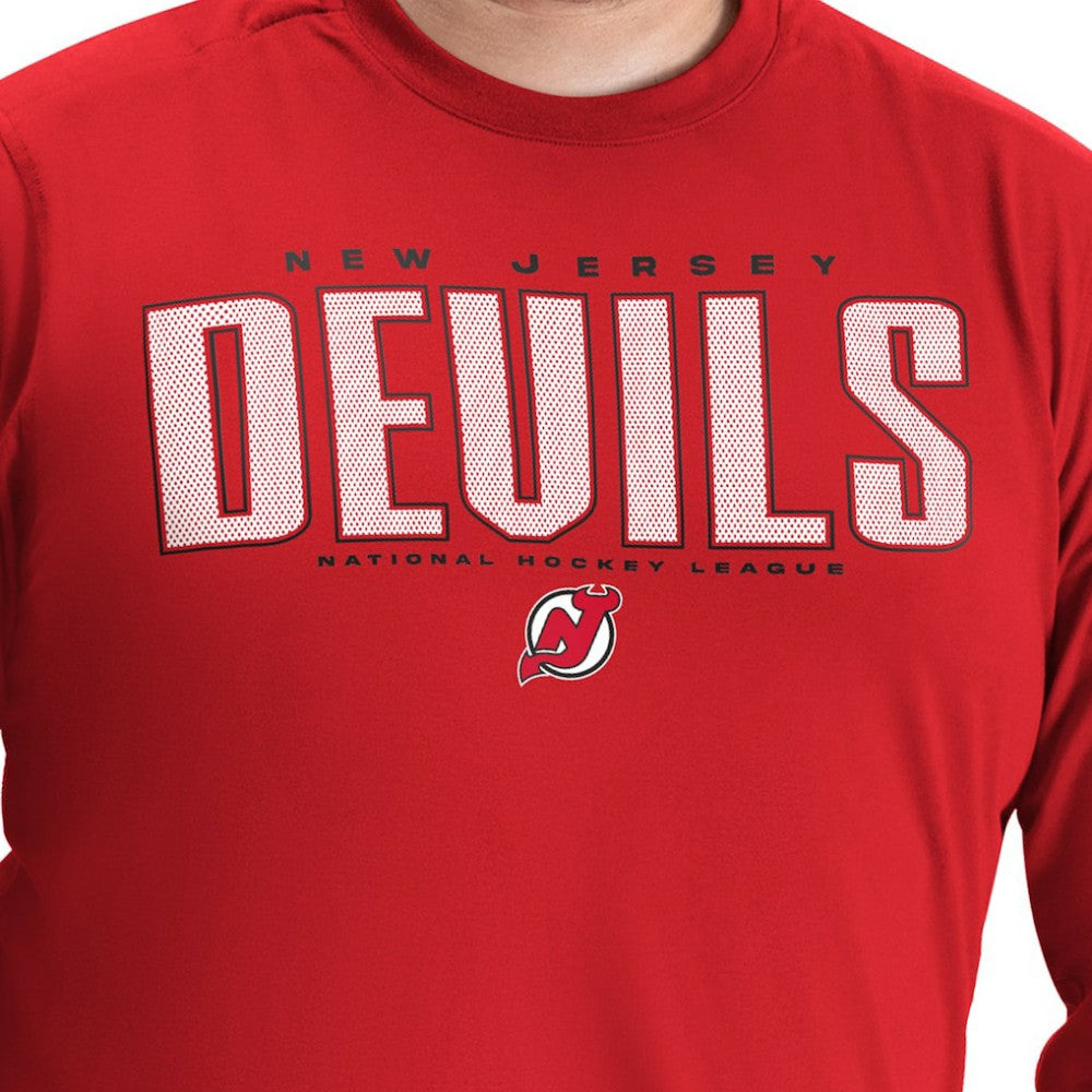 New Jersey Devils G-III Sports by Carl Banks Adaptive Mesh Effect Long Sleeve T-Shirt - Red - NHL 203456856