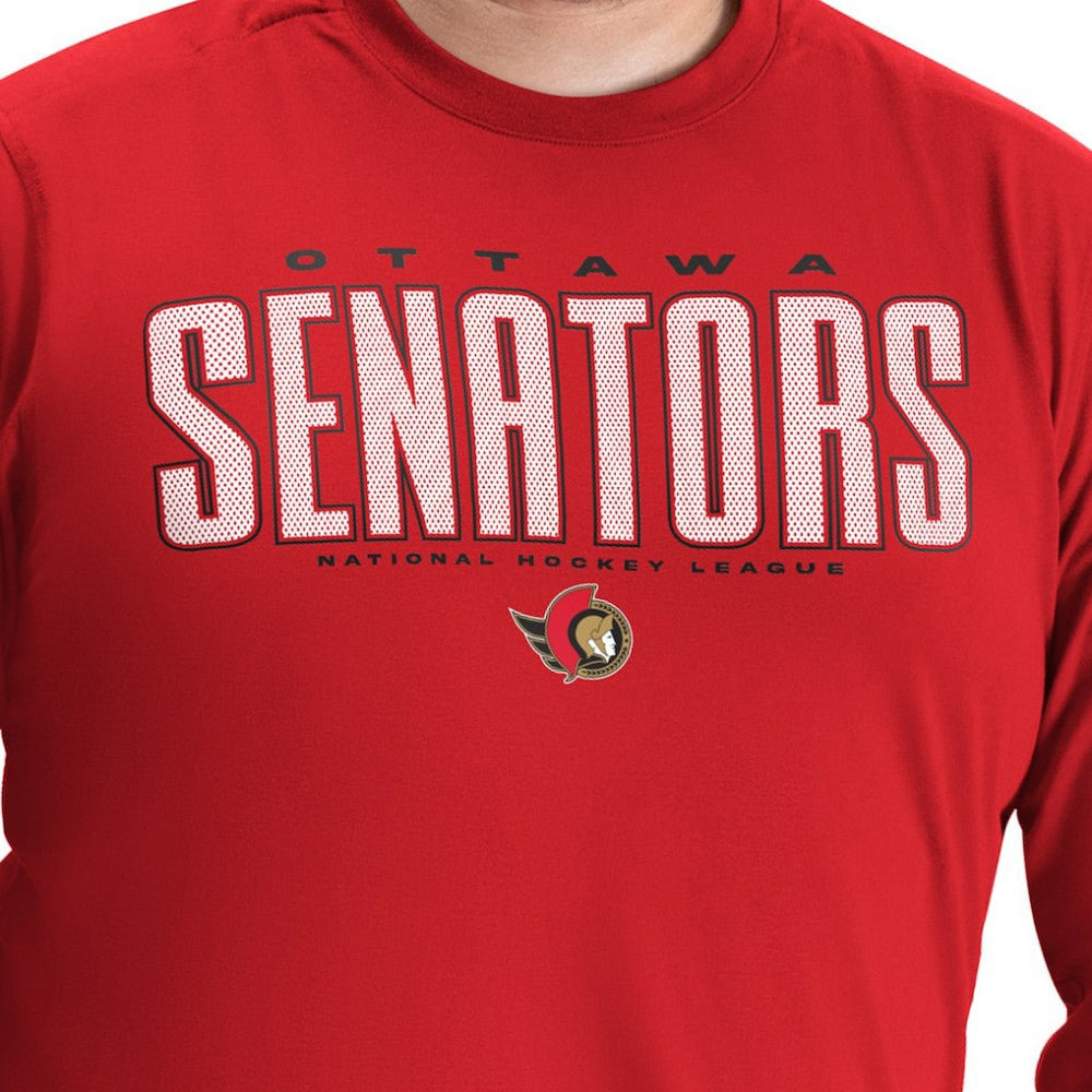 Ottawa Senators G-III Sports by Carl Banks Adaptive Mesh Effect Long Sleeve T-Shirt - Red - NHL 203456858