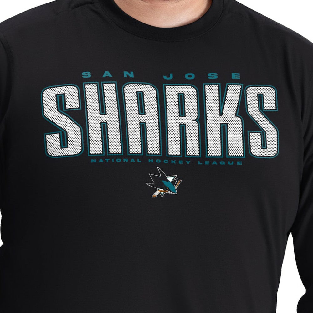 San Jose Sharks G-III Sports by Carl Banks Adaptive Mesh Effect Long Sleeve T-Shirt - Black - NHL 203456862