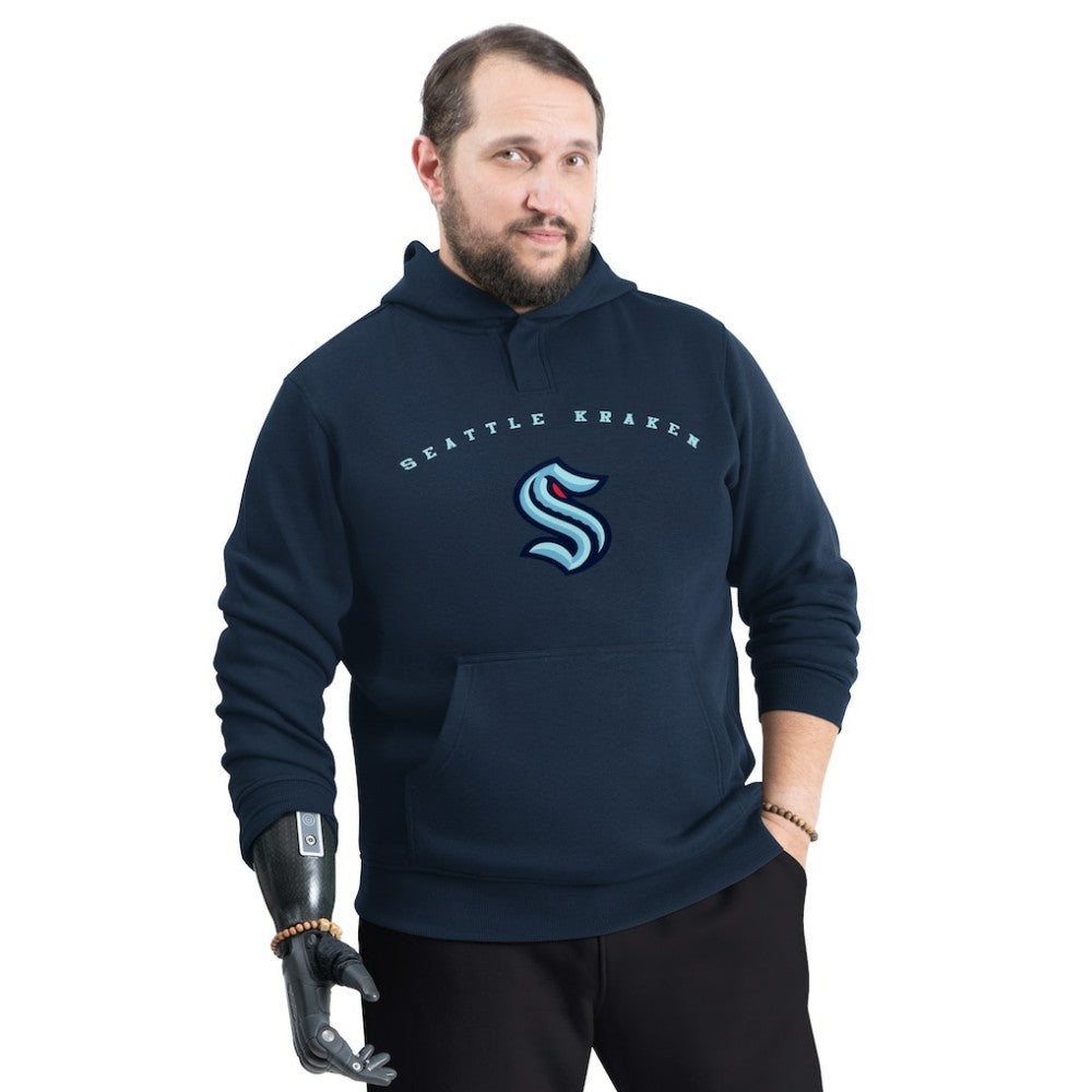 Seattle Kraken G-III Sports by Carl Banks Adaptive Classic Team Arc Fleece Hoodie - Deep Sea Blue - NHL 203456966