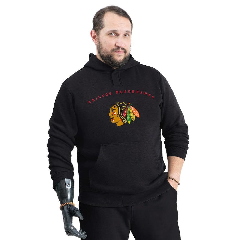Chicago Blackhawks G-III Sports by Carl Banks Adaptive Classic Team Arc Fleece Hoodie - Black - NHL 203456976