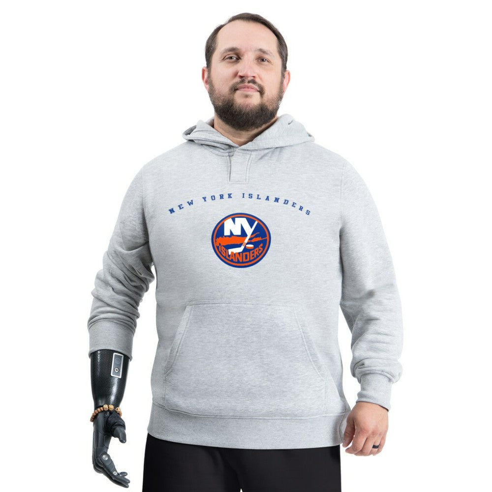 New York Islanders G-III Sports by Carl Banks Adaptive Classic Team Arc Fleece Hoodie - Gray - NHL 203456990