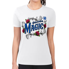 Orlando Magic G-III 4Her by Carl Banks Women's Super-Slim Fit Lightweight Roses Crew Neck T-Shirt White