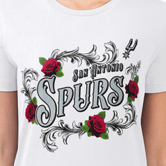 San Antonio Spurs G-III 4Her by Carl Banks Women's Super-Slim Fit Lightweight Roses Crew Neck T-Shirt White